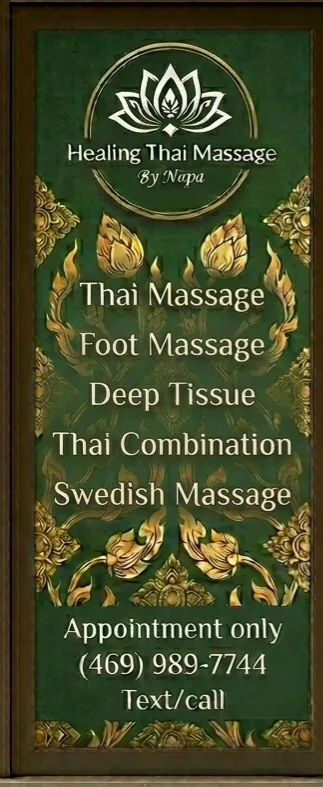 Healing Thai Massage by Napa studio sign